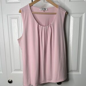 Jones Studio Separates Pleated Bust Sleeveless Career Blouse Blush Pastel Pink